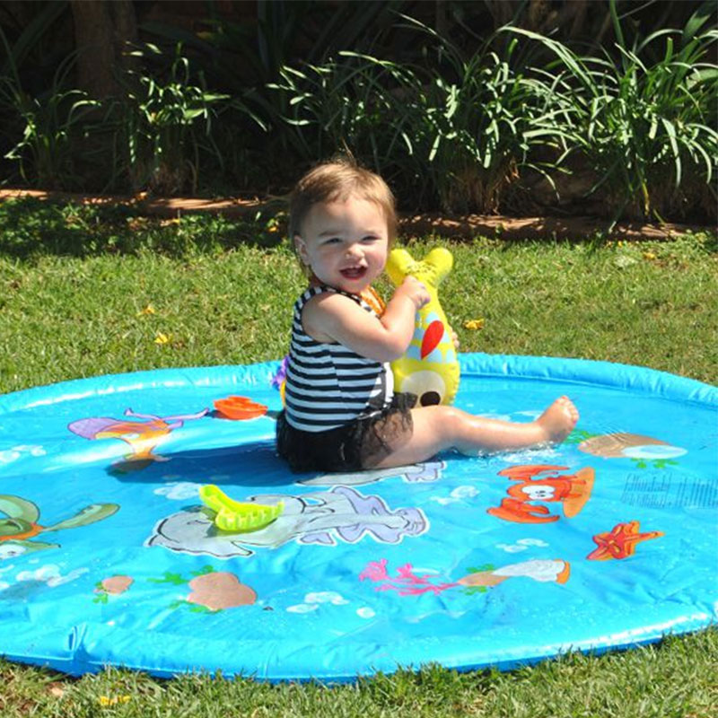 Barn uppblåsbar stänkplatta vatten lekmatta pool pad